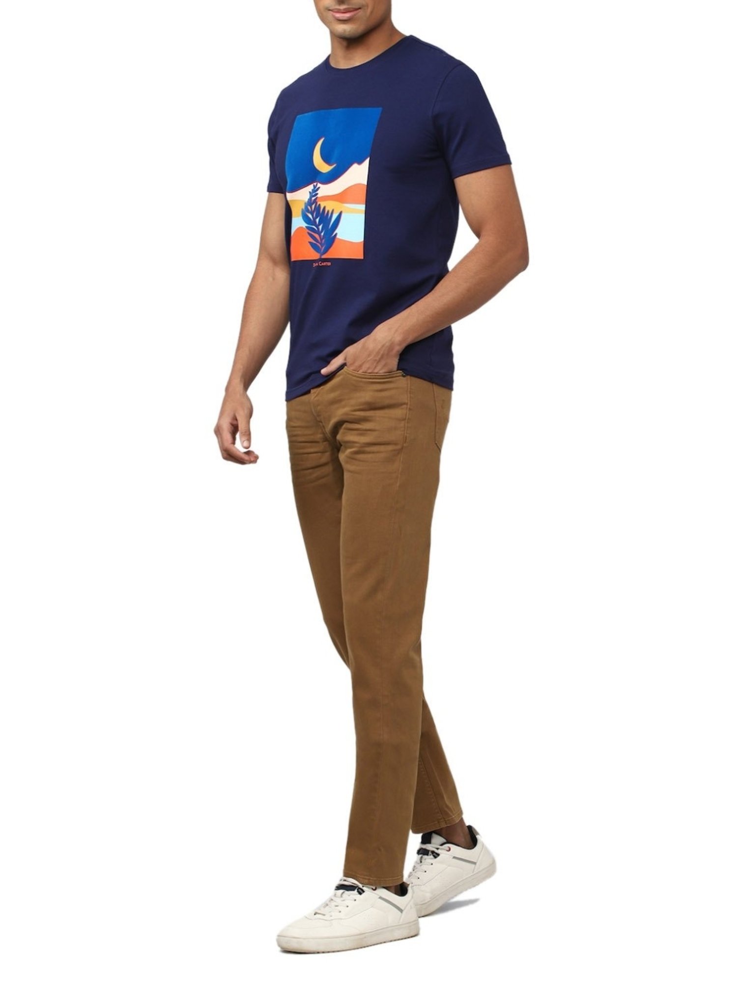 Simon Carter London Regular Brown Lightly Washed Mid Rise Jeans