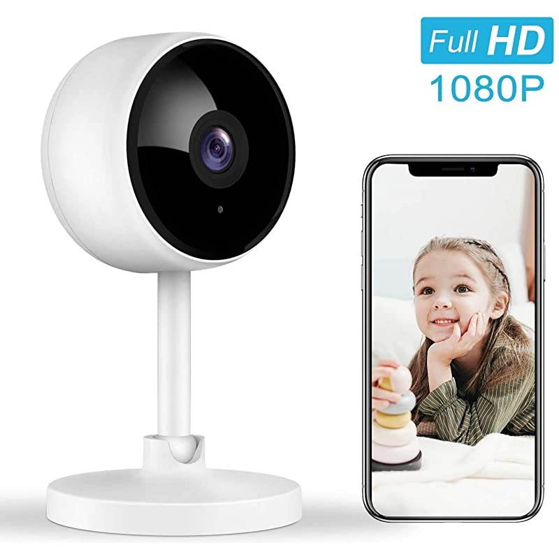 Home Security Camera  1080P FHD Indoor WiFi Wireless Camera with 2Way Audio Night Vision Motion Detection for PetElderBaby Monitor Cloud Storage and MicroSD Support Not Included