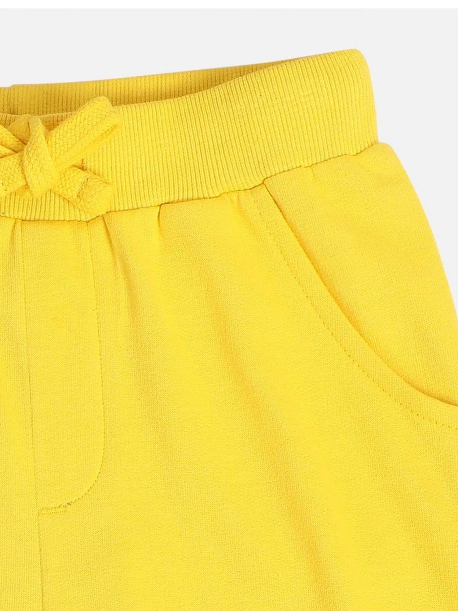 MINIKLUB Boys Yellow Cotton Printed Full Sleeves Jogger