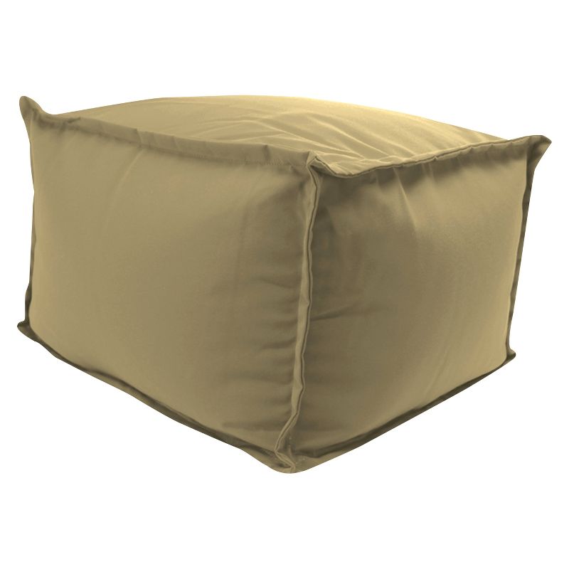 Outdoor Bean Filled Pouf/Ottoman In Sunbrella Canvas Heather Beige  - Jordan Manufacturing