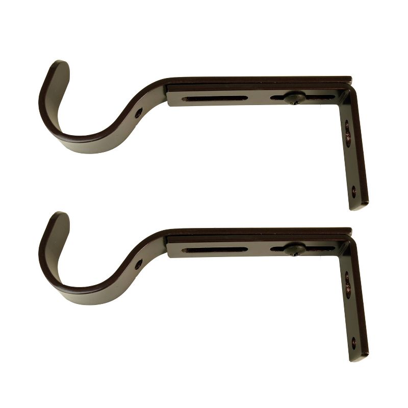 Set of 2 Drapery Rod Brackets Brown Brown - Versailles Home Fashions