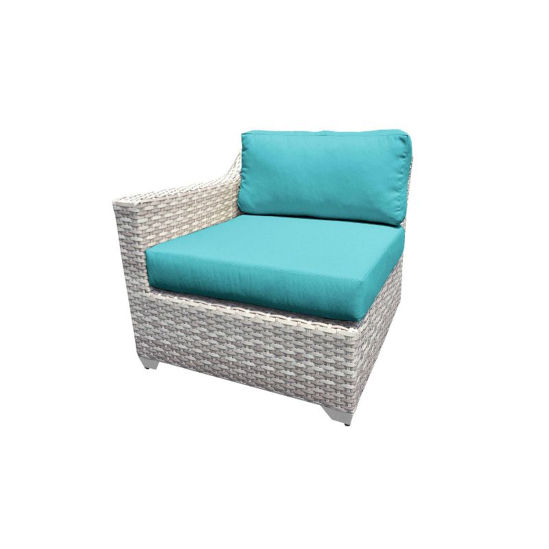 Nolin 7pc Sectional Weathered Brown Frame Sunbrella Spectrum Denim Fabric - La-Z-Boy