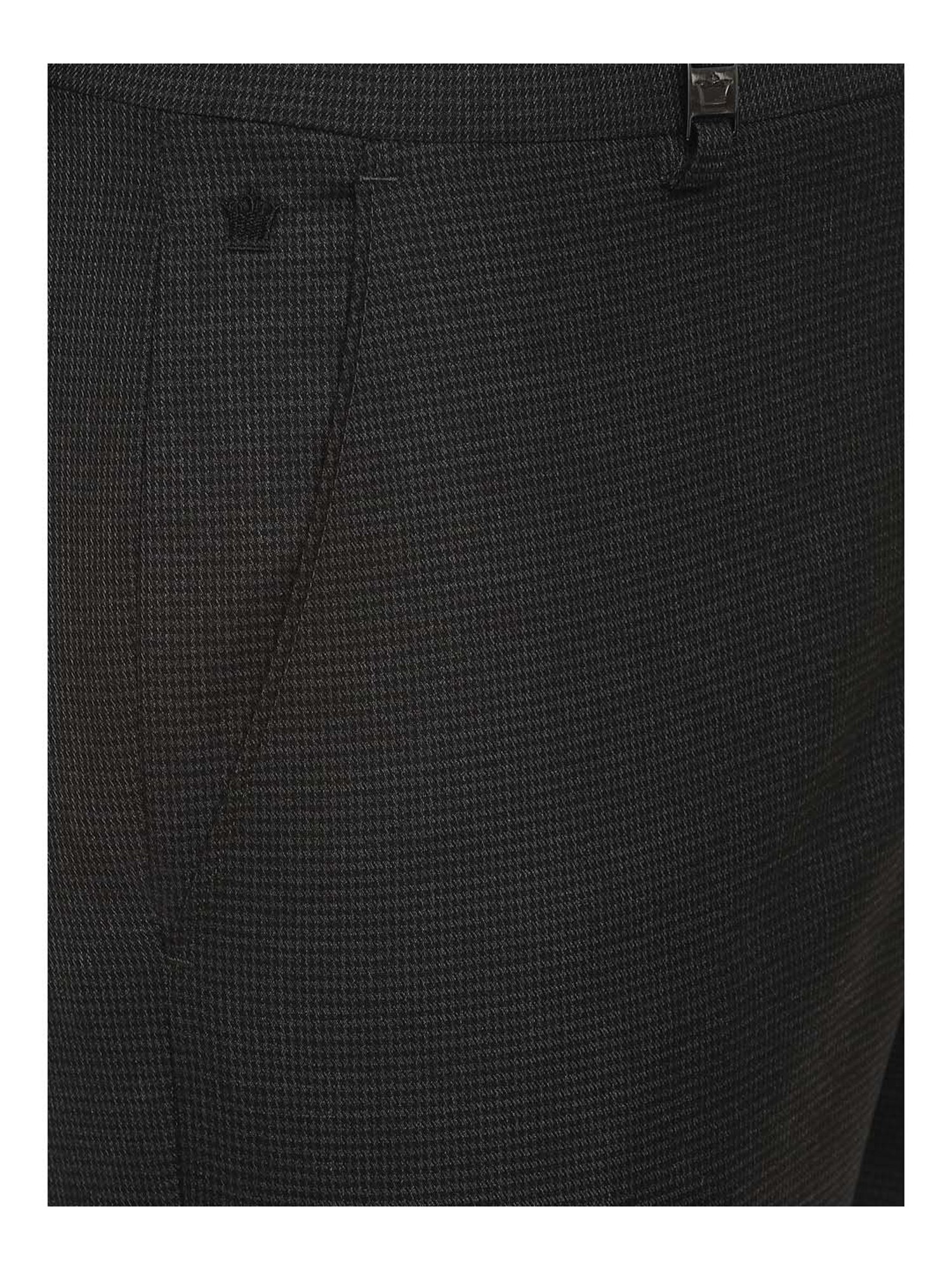 Louis Philippe Grey Slim Fit Self Pattern Formal Flat Front Trousers