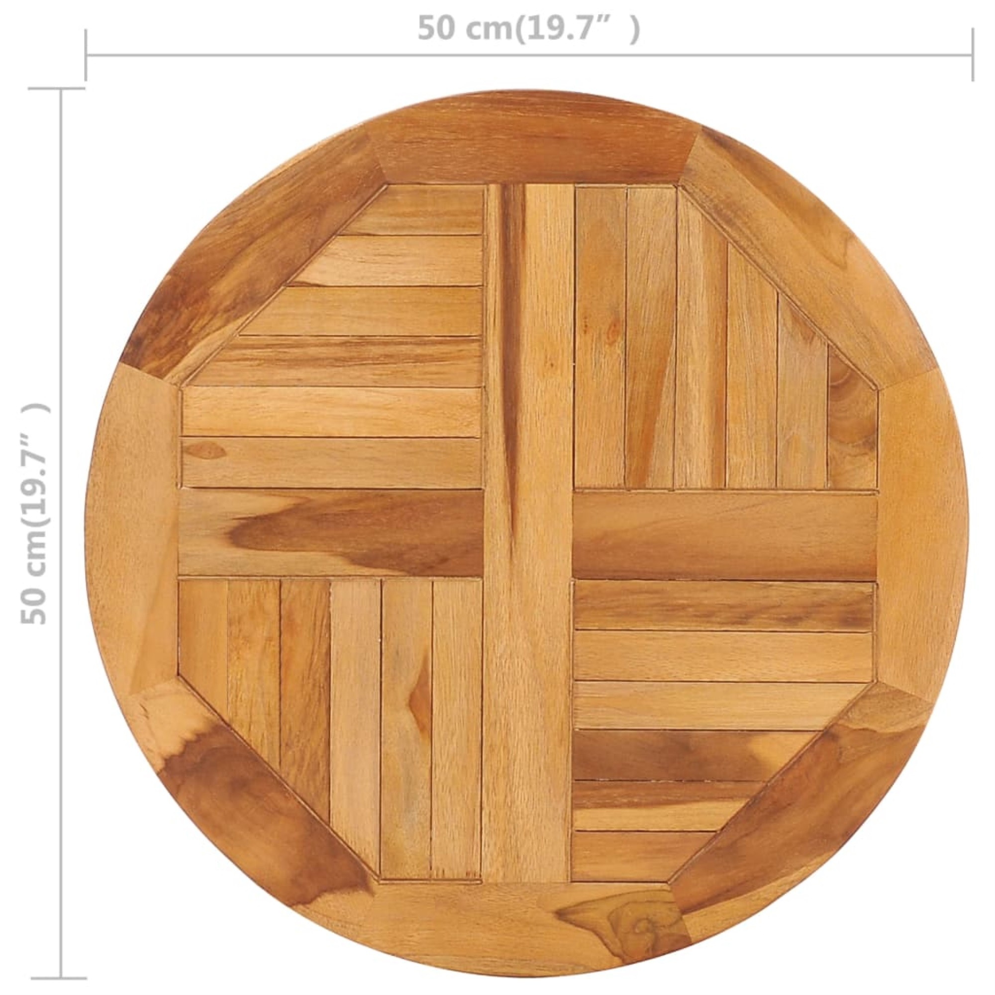 vidaXL Solid Teak Wood Rotating Table Disk Turnable Round Rotating Wooden Disk