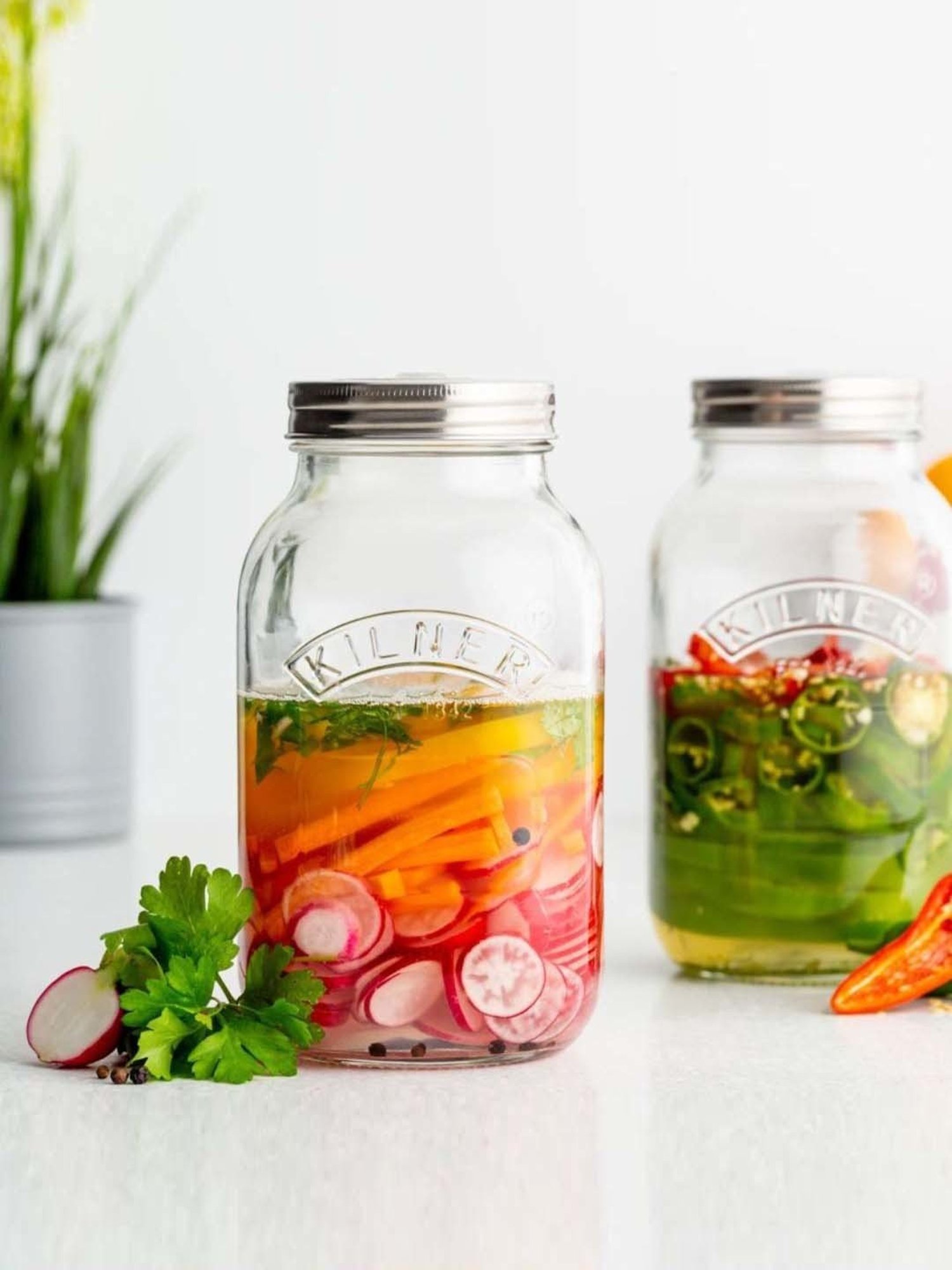 Kilner Transparent Stainless Steel Small Fermentation Jars (1 L)