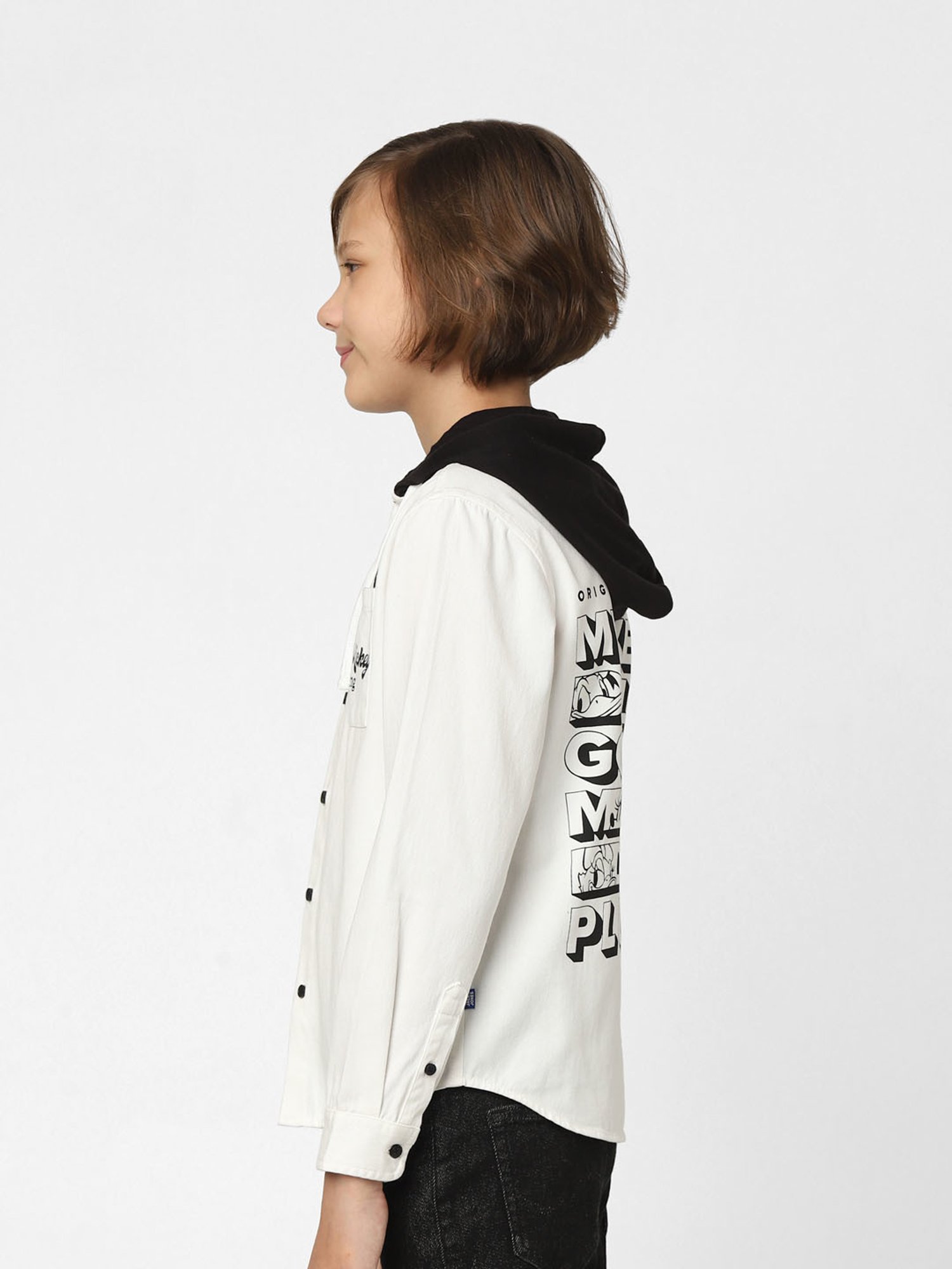 Jack & Jones Junior White Solid Full Sleeves Shirt