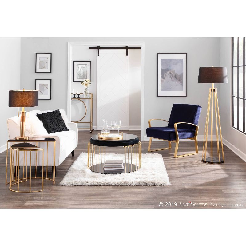 Canary Contemporary Floor Lamp with Metal Shade Black (Includes LED Light Bulb) - LumiSource