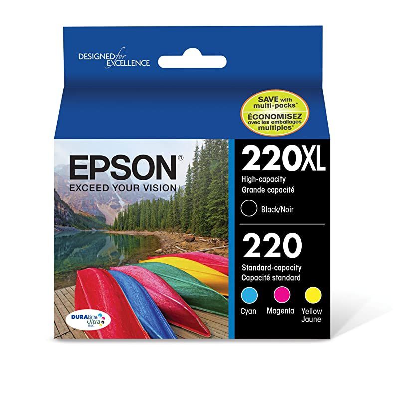 T220XLBCS Cartridge Ink 4 Pack Black Cyan Magenta Yellow amp T220XL120S DURA Ultra Black High Capacity Cartridge Ink