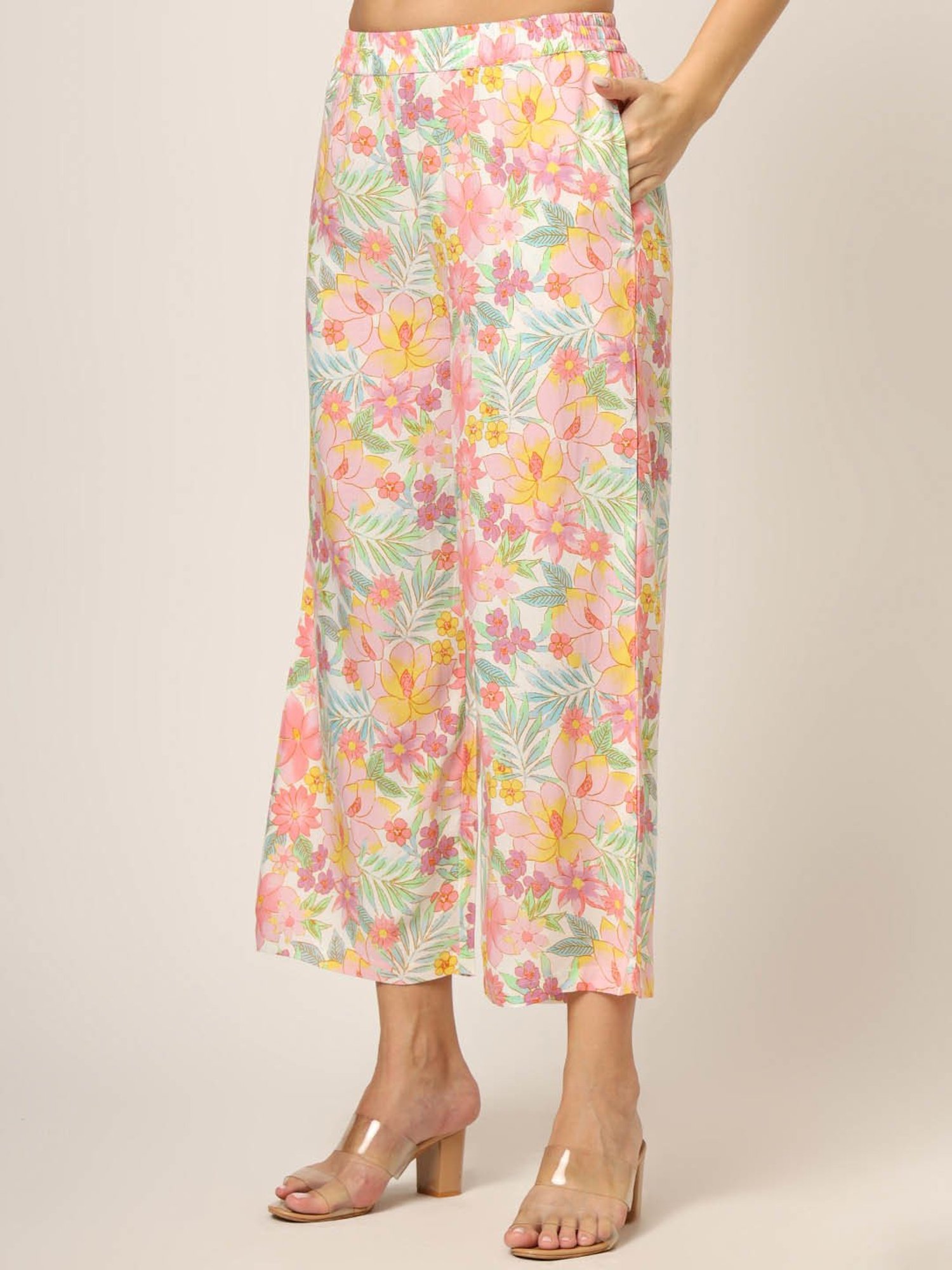 Divena Pink Printed Kurta Pant Set