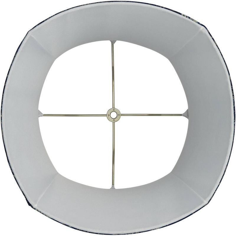 Springcrest Grisborne Blue Racetrack Medium Oval Lamp Shade 10" Top x 14" Bottom x 11" High (Spider) Replacement with Harp and Finial