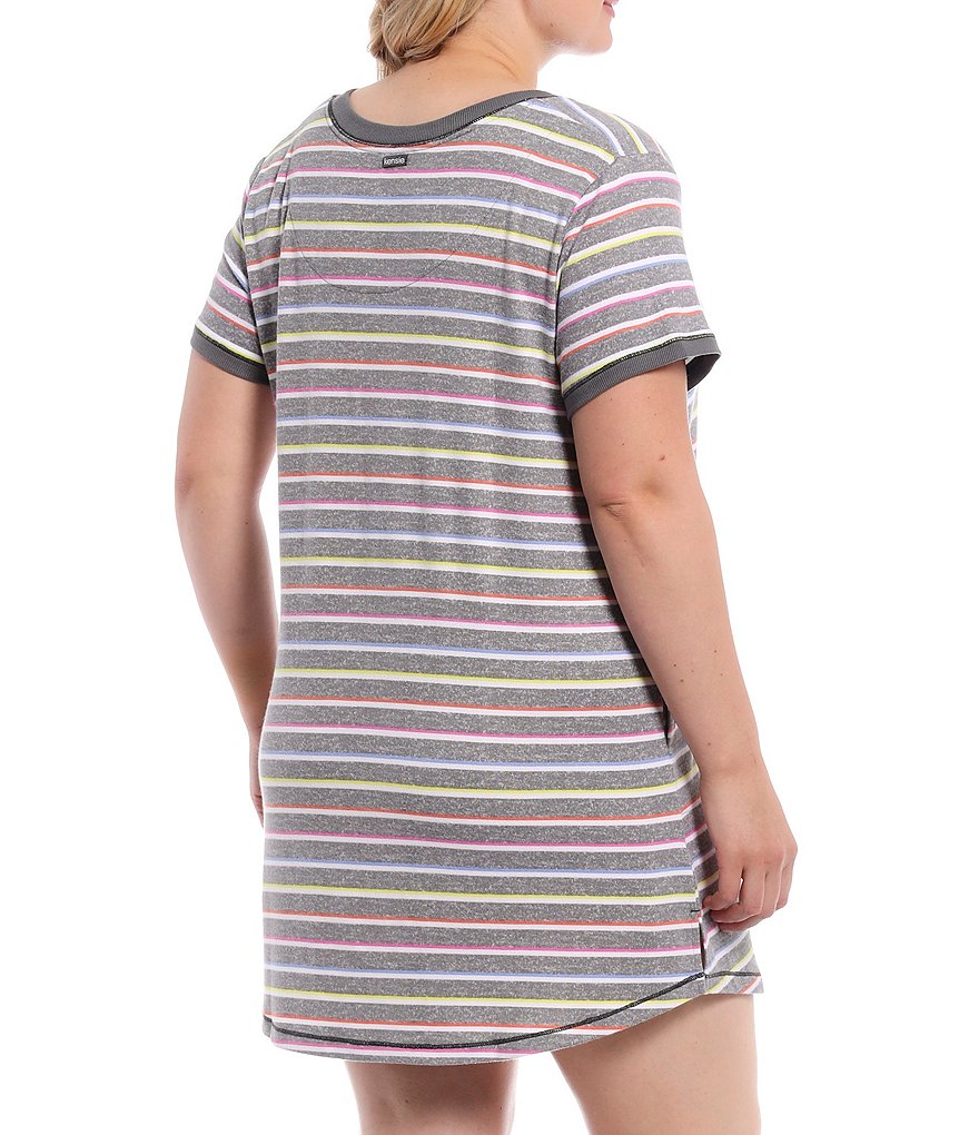 Rya Plus Darling Scoop Neck Charmeuse & Lace Solid Chemise