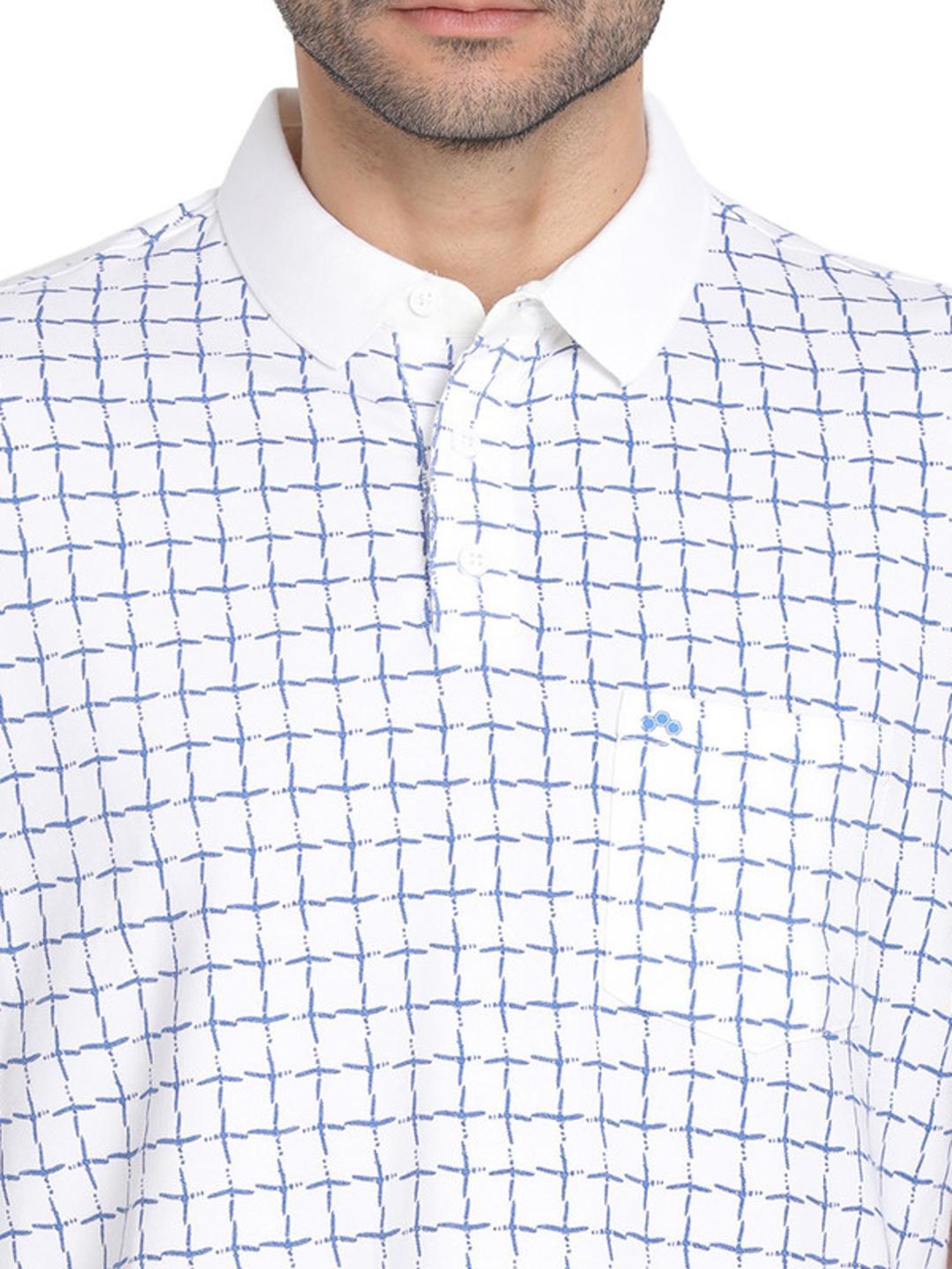 Turtle White Slim Fit Printed Polo T-Shirts