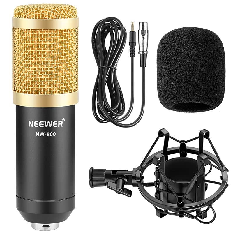 NW-800 Professional Studio Broadcasting & Recording Microphone Set Including (1)NW-800 Professional Condenser Microphone + (1)Microphone Shock Mount + (1)Ball-type Anti-wind Foam Cap + (1)Microphone