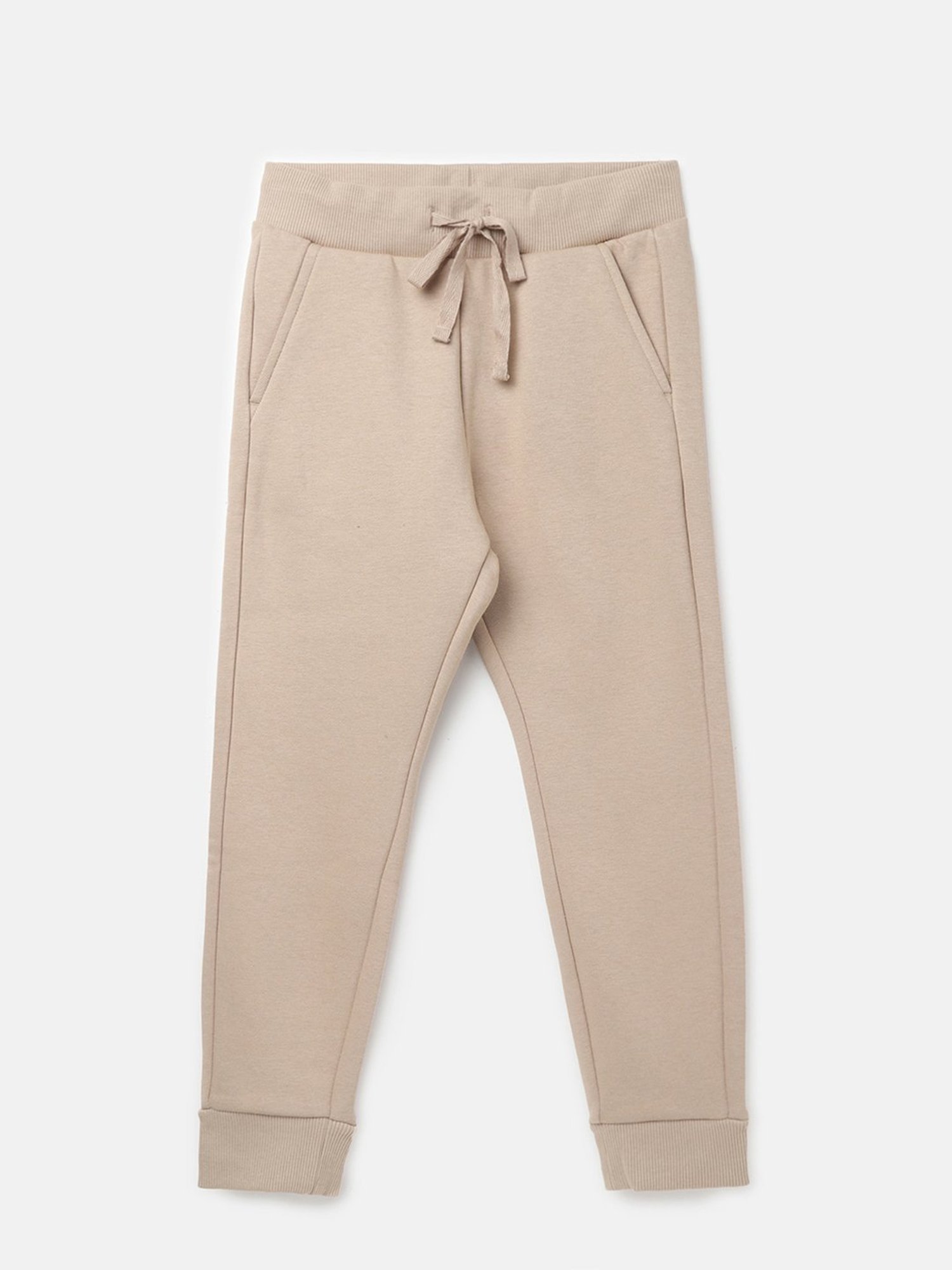 United Colors of Benetton Boys Beige Solid Joggers