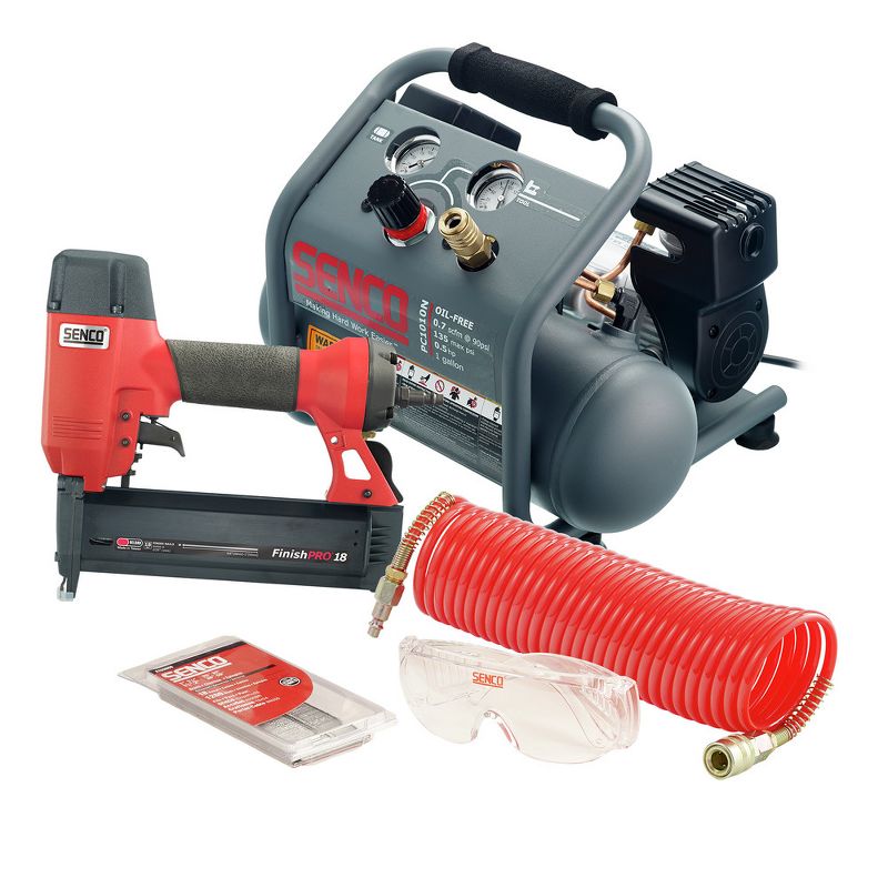 SENCO PC1343 FinishPro18MG 18-Gauge 2-1/8 in. Finish Nailer/ 1/2 HP 1 Gallon Hand Carry Air Compressor Combo Kit