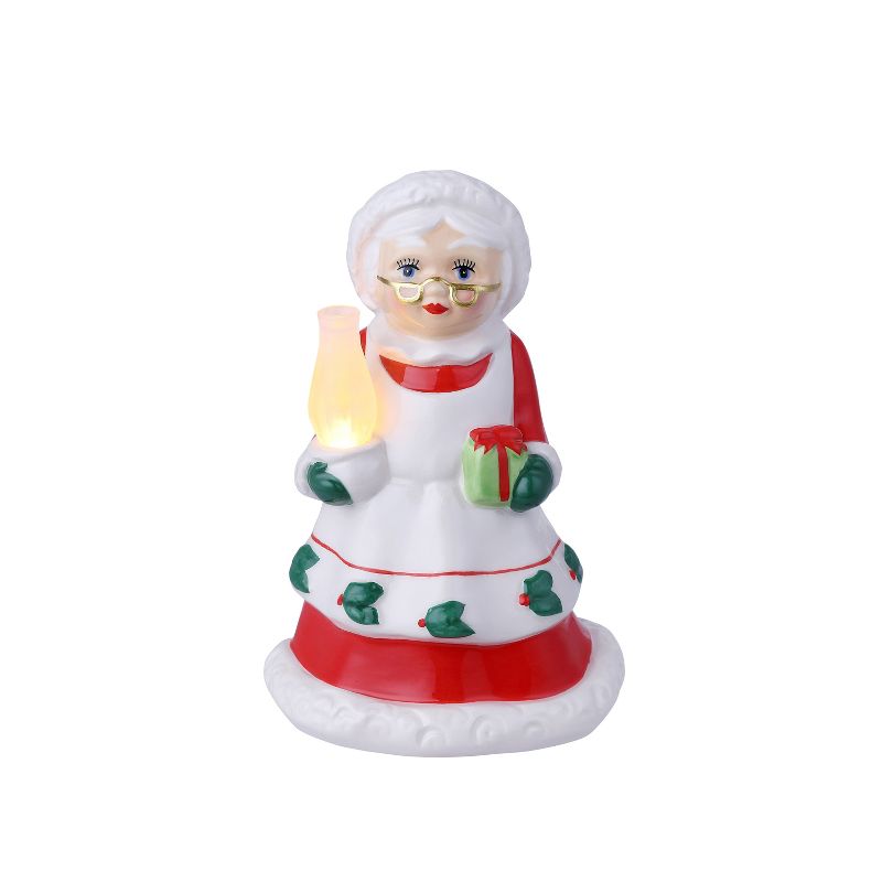Mr. Christmas LED Lit Ceramic Nostalgic Mrs. Claus Figurine Christmas Decoration -5"