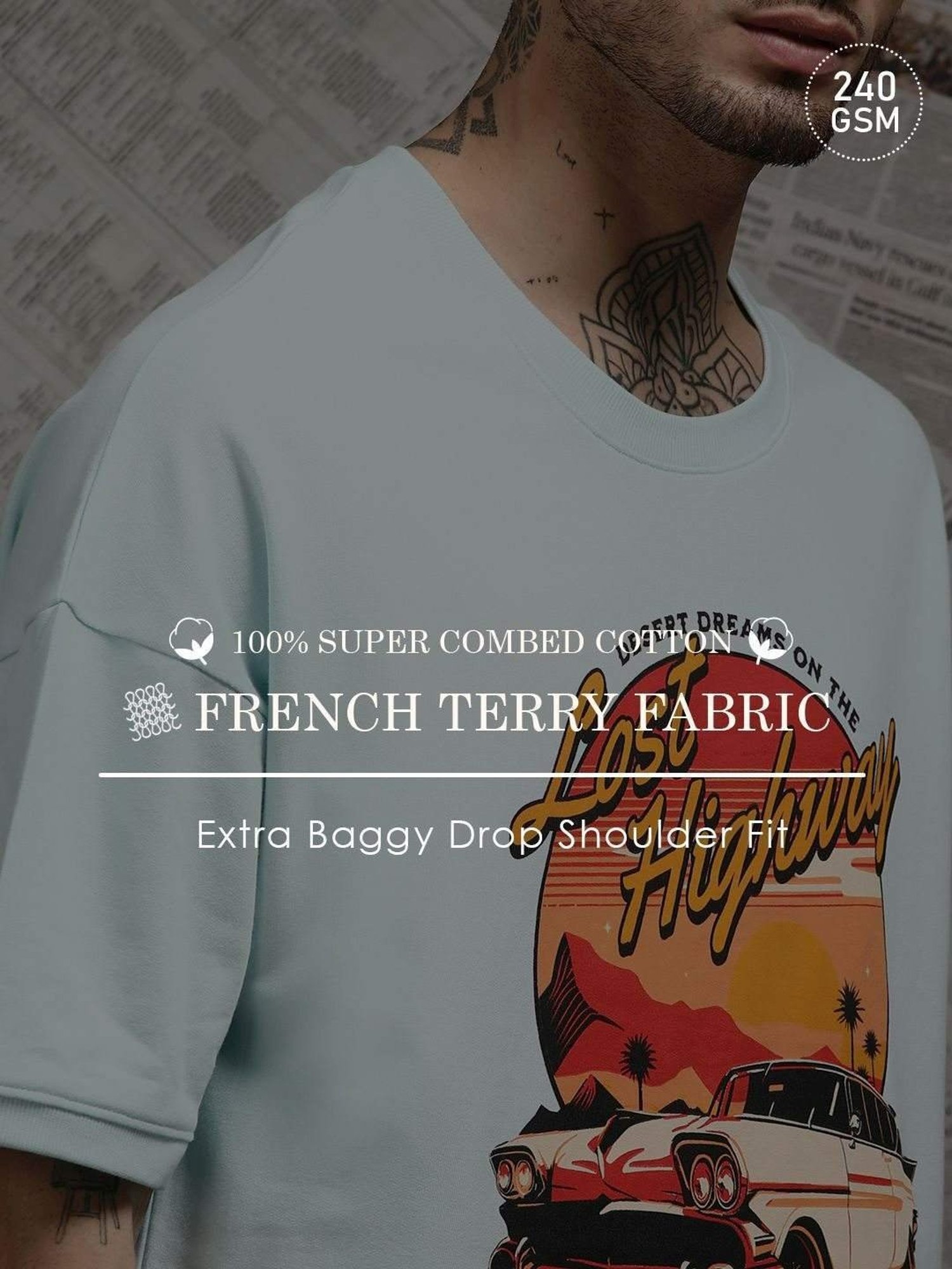 Difference Of Opinion Blue Loose Fit Printed Unisex T-Shirt