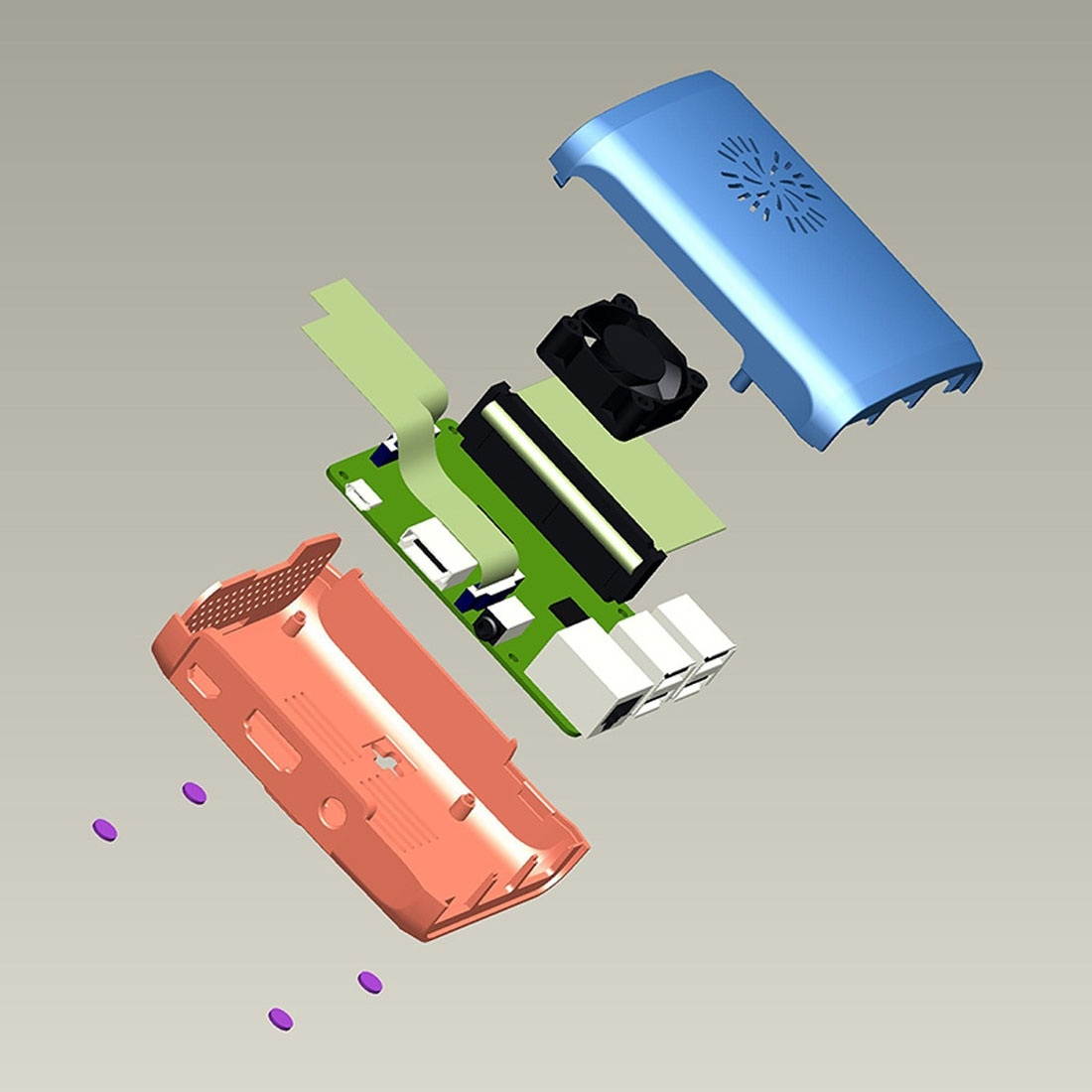 LDTR - WG0075 ABS Enclosure Box / Cooling Fan Kit for Raspberry Pi 2 Model B