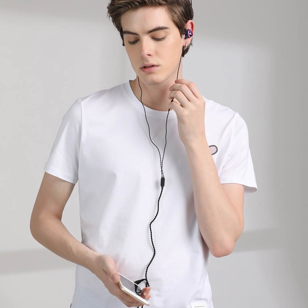 QKZ VK4 3.5mm Wired Headphones In-ear Sports Headset Moving Coil Music Earphones In-line Control with Mic Detachable Replaced Cable