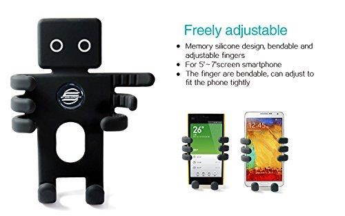 Steelcraft Car Phone Holder Mount Universal Cell Silicon Holder Car Cradle Black Fit for 5.5'' to 6.5" All Smartphones (Include Apple iPhone, Samsung, HTC, Huawei) and GPS Devices