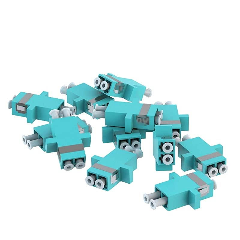 Fiber Optic Wall Mount Enclosure Box with 12 Duplex LC Multimode Aqua Couplers