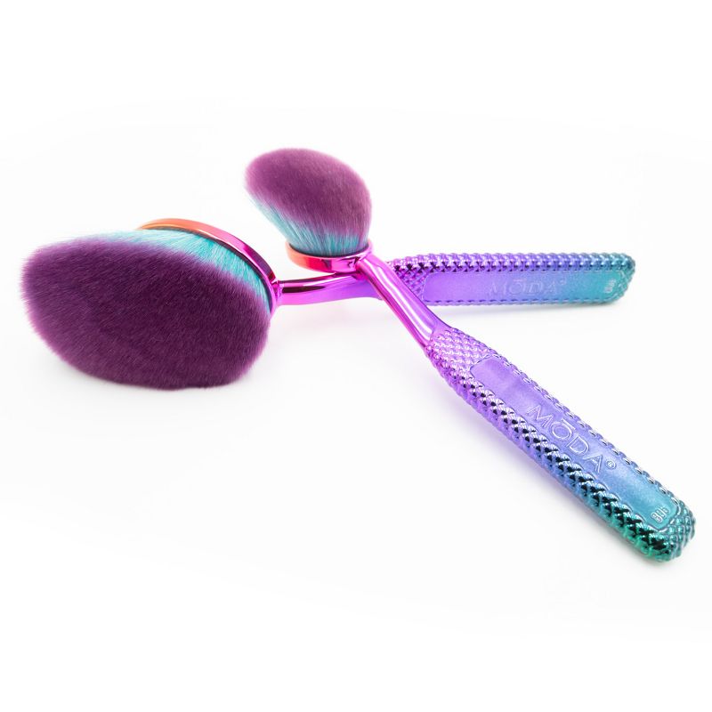 MODA Brush Prismatic 2pc Precision Powder Makeup Brush Set, Includes - Large Precision Powder and Small Precision Powder Brushes