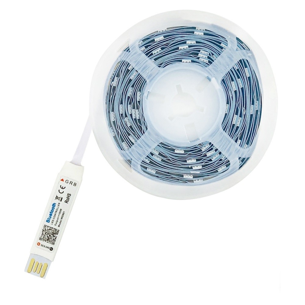 LED Strip Light Bluetooth Flexible Lamp Tape Diode SMD5050 DC5V Desk Screen TV Background Room Lighting USB Cable,0.5M