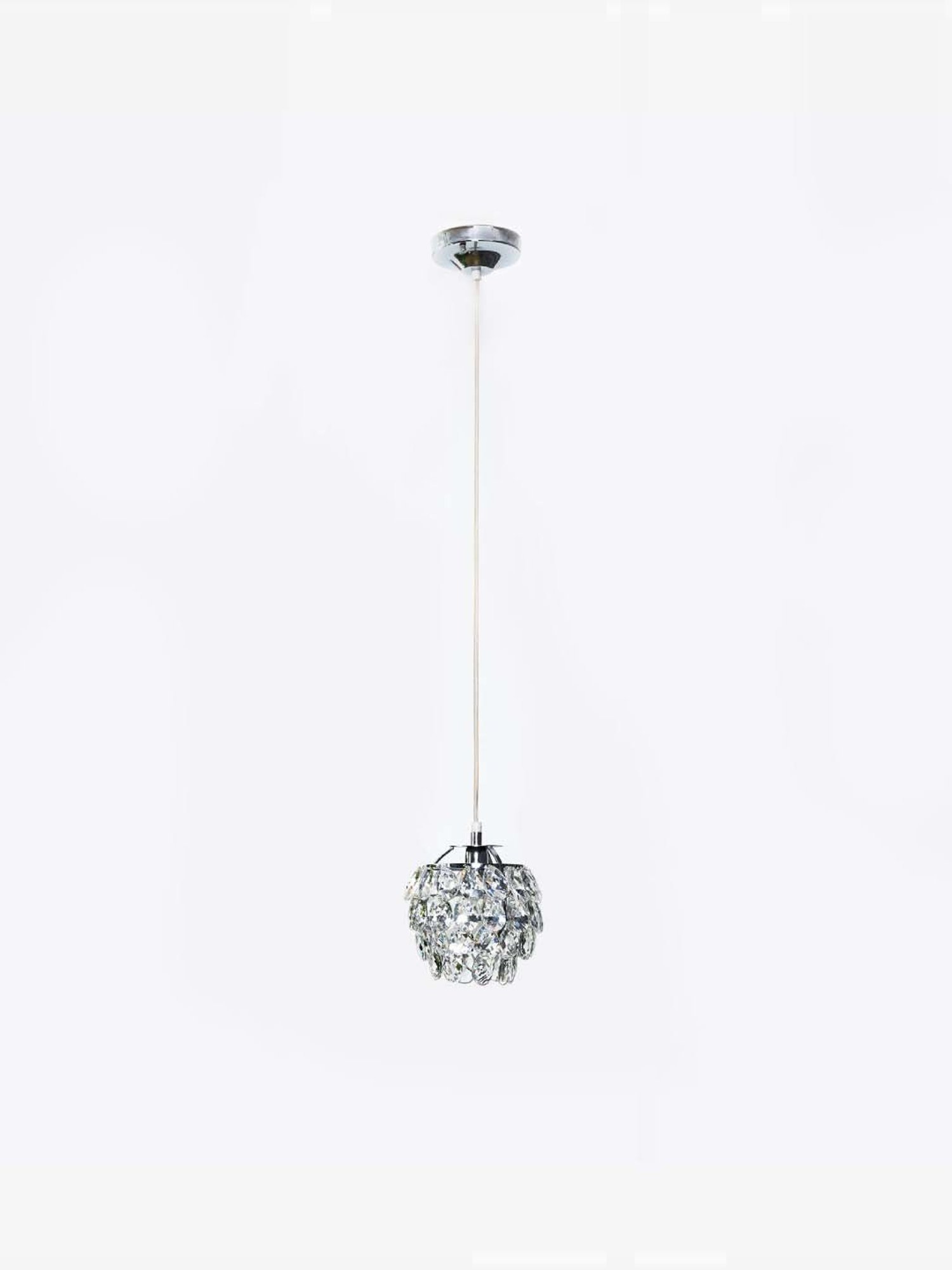 Kapoor Lamp Shades Chrome & Clear Brass Vibrant Crystal Pendant Light