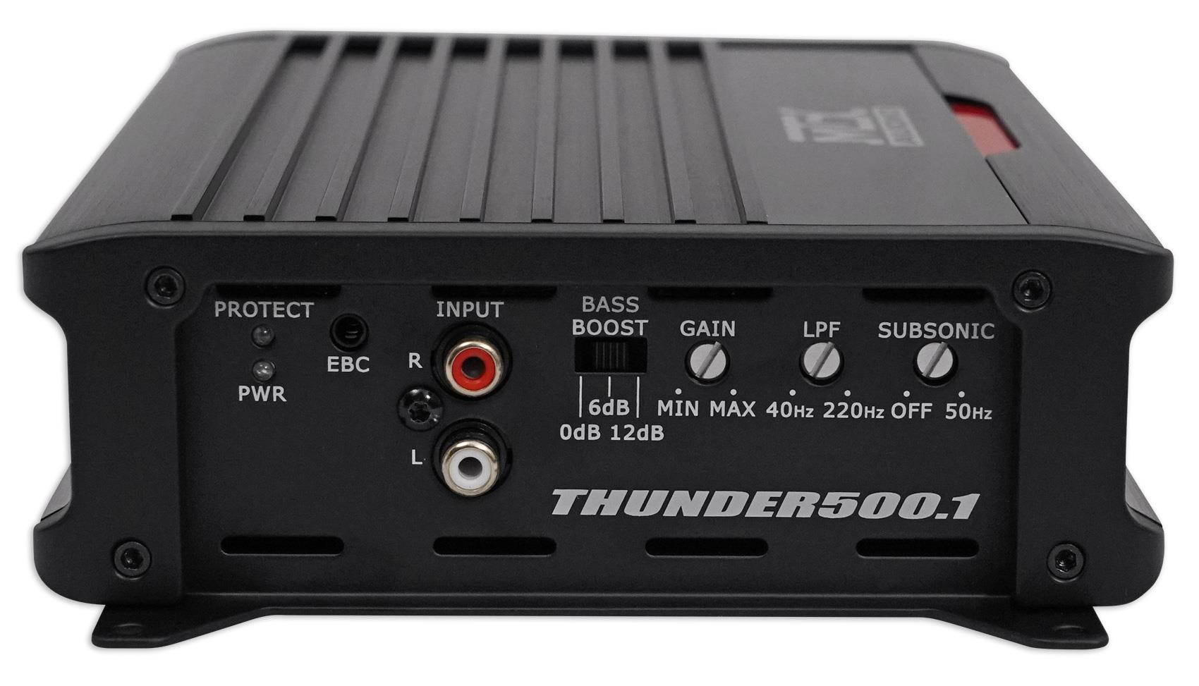 MTX THUNDER500.1 500 Watt RMS Mono Class D 2-Ohm Car Audio Amplifier+Amp Kit