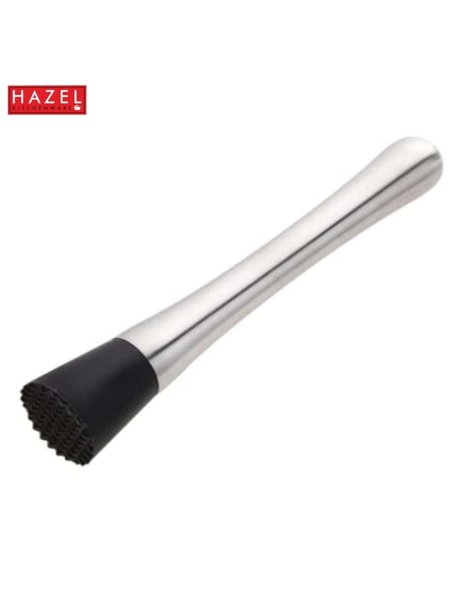 HAZEL Silver Stainless Steel Cocktail Muddler With Easy Grip