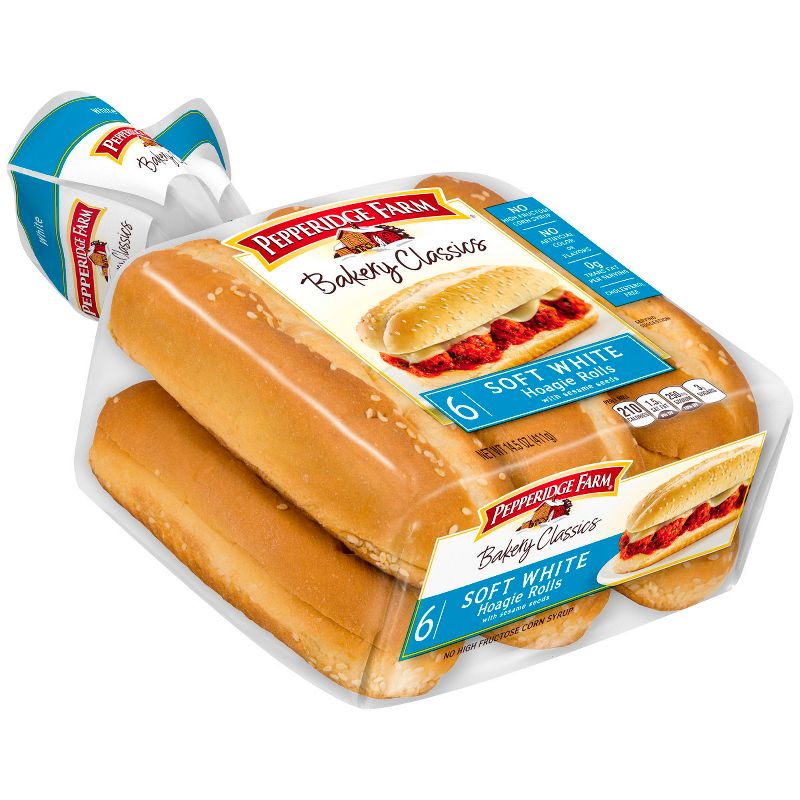 Pepperidge Farm Bakery Classics White with Sesame Seeds Hoagie Rolls - 14.5oz/6ct