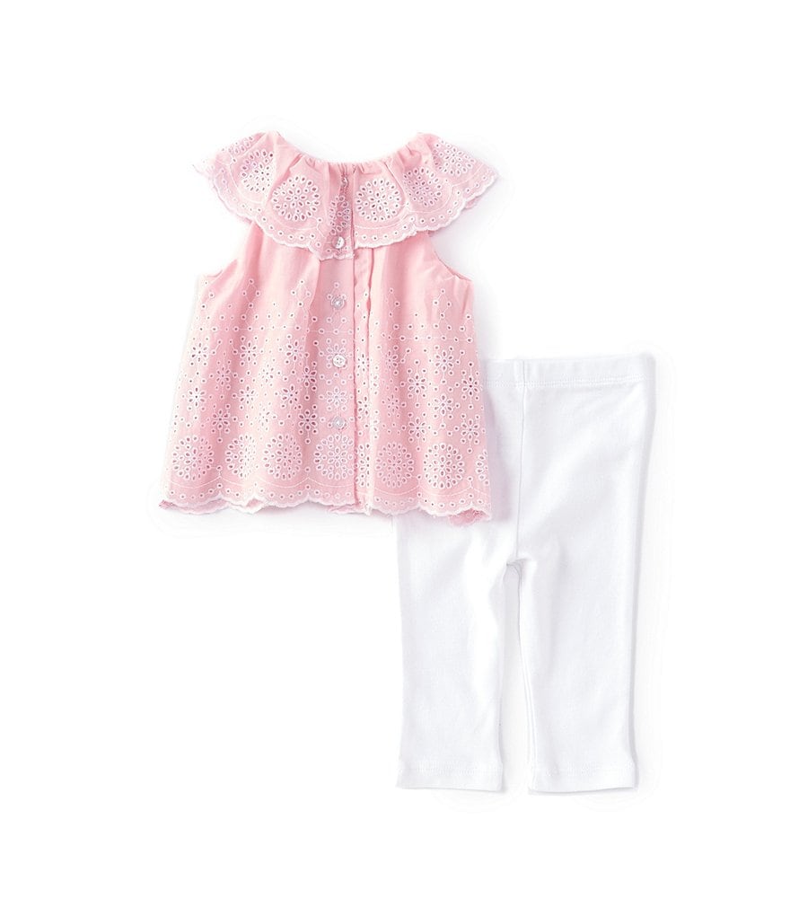 Little Me Baby Girl Newborn-12 Months Ruffled Eyelet Babydoll Top & Leggings Set