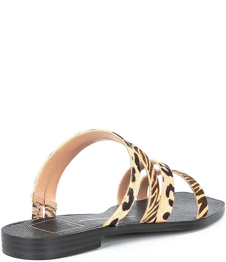 Dolce Vita Izabel Leopard Multi Print Calf Hair Square Toe Sandals