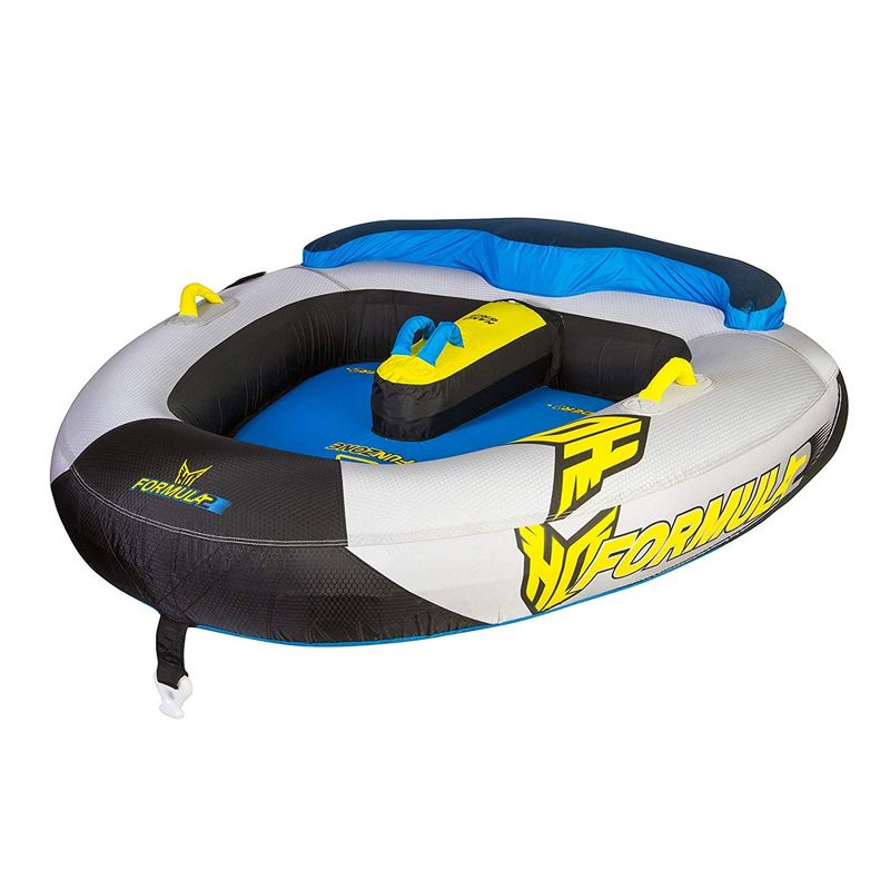 HO Skis 86620000 75 x 73 Inch Formula 2 Sports 2 Person Lake Raft Towable, Blue