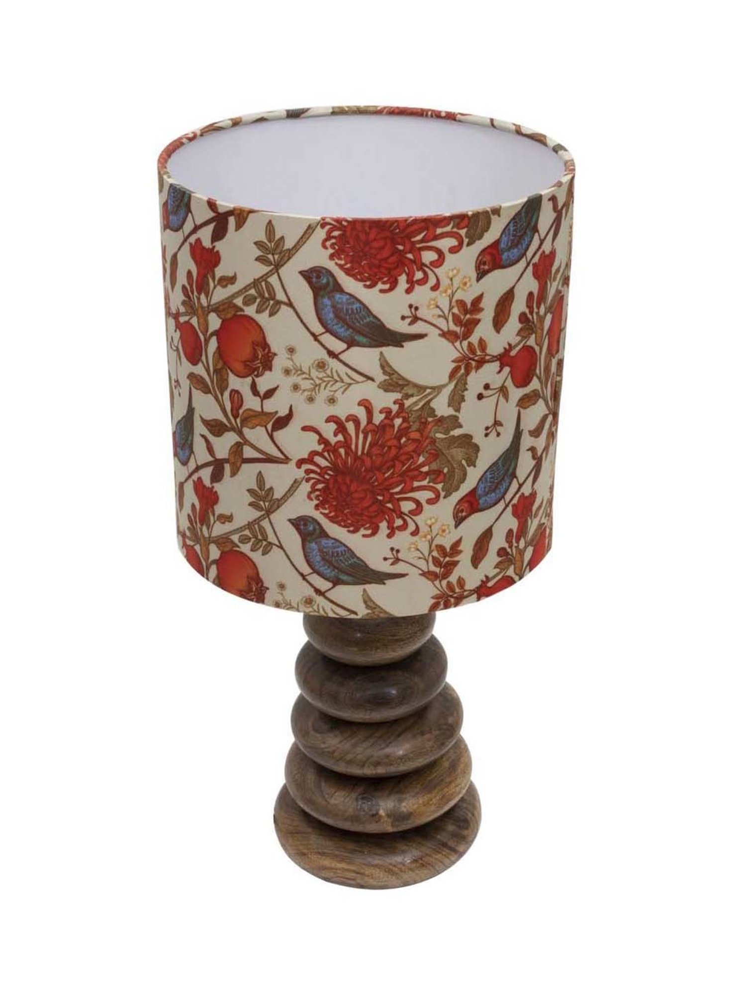 Homesake Beige & Brown Wood Bedside Desk Nightstand Table Lamp