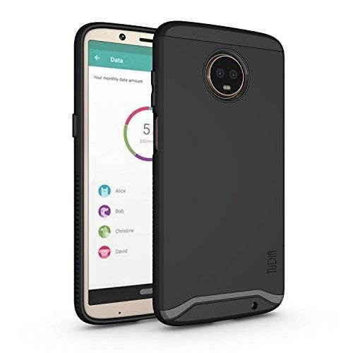moto z3 play case, moto z3 case, tudia slimfit heavy duty merge extreme protection/rugged but slim dual layer case for motorola moto z3 play matte black