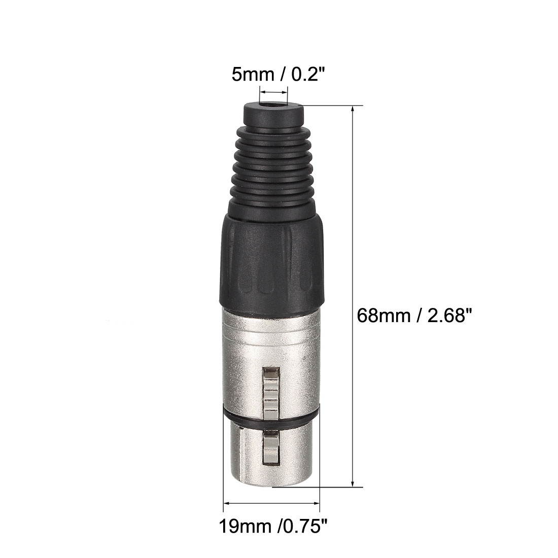 3-Pin XLR Female Connector for Microphone Mic Cable Plug Connector Mic Audio Socket 2pcs YL3035