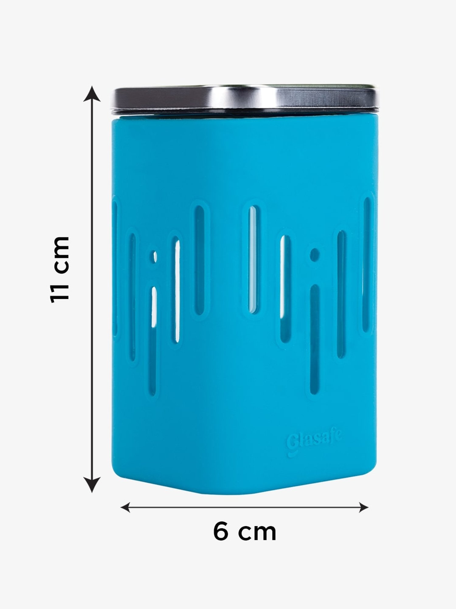 Glasafe 'O' Grip Tranquil Teal Borosilicate Container (250ml)