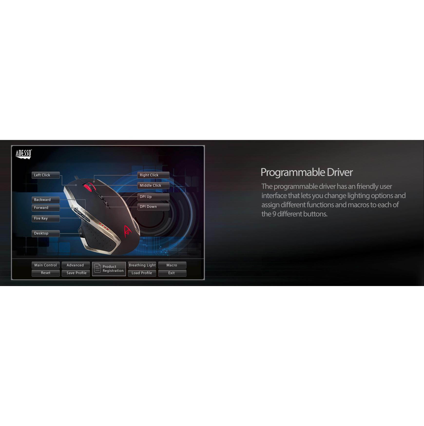 Adesso iMouse X3 Multi-Color Programmable Gaming Mouse