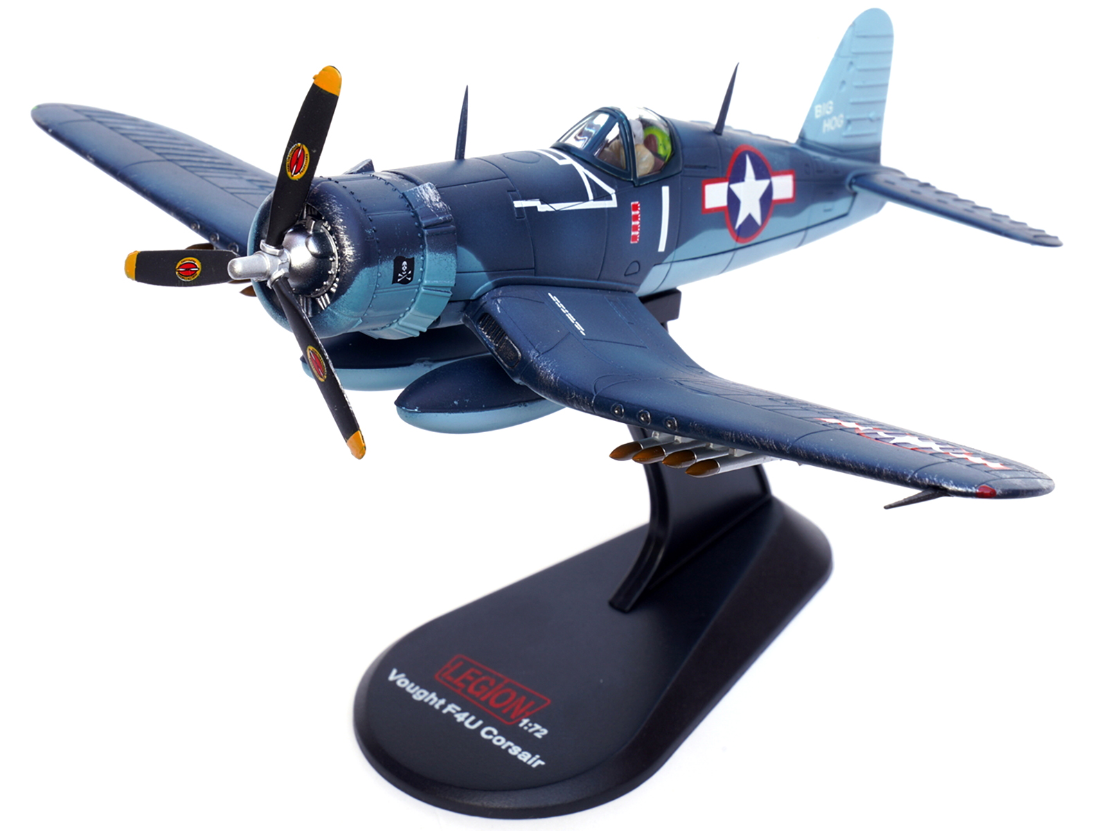 Vought F4U-1A Corsair Fighter Plane "Big Hog" VF-17 "Jolly Rogers" Captain Tommy Blackburn US Navy (1943) 1/72 Diecast Airplane Model by Legion