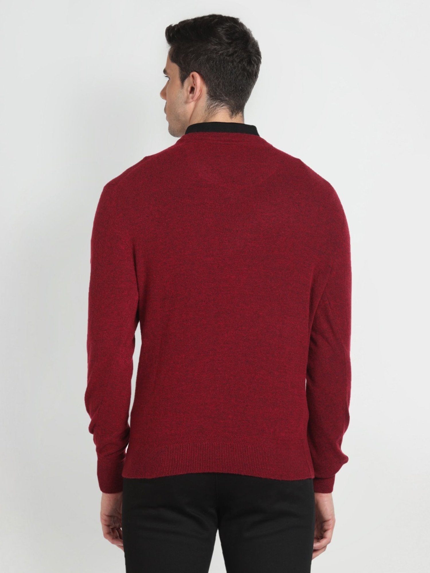 Arrow Sport Red Wine Regular Fit Sweater