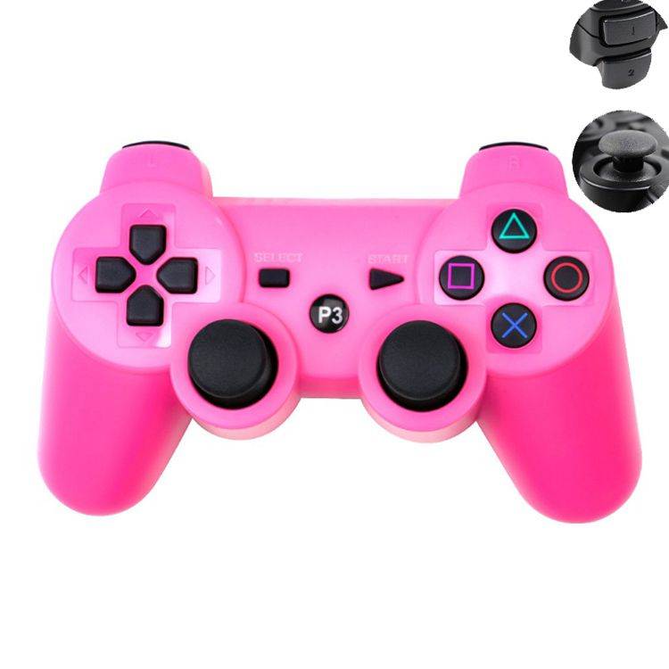 CHENGDAO PS3 Controller 2 Pack Wireless Dual Shock Gamepad for Sony Playstation 3 with Charging Cord (Black + red )