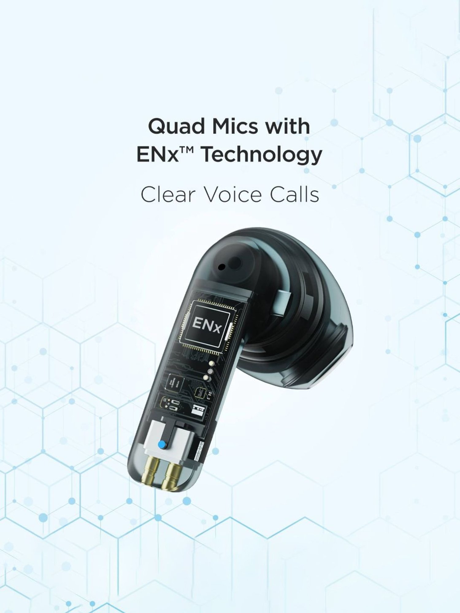 Boat Airdopes 100 In Ear BT Earbuds with Quad Mics ENx Technology (Sapphire Blue, True Wireless)