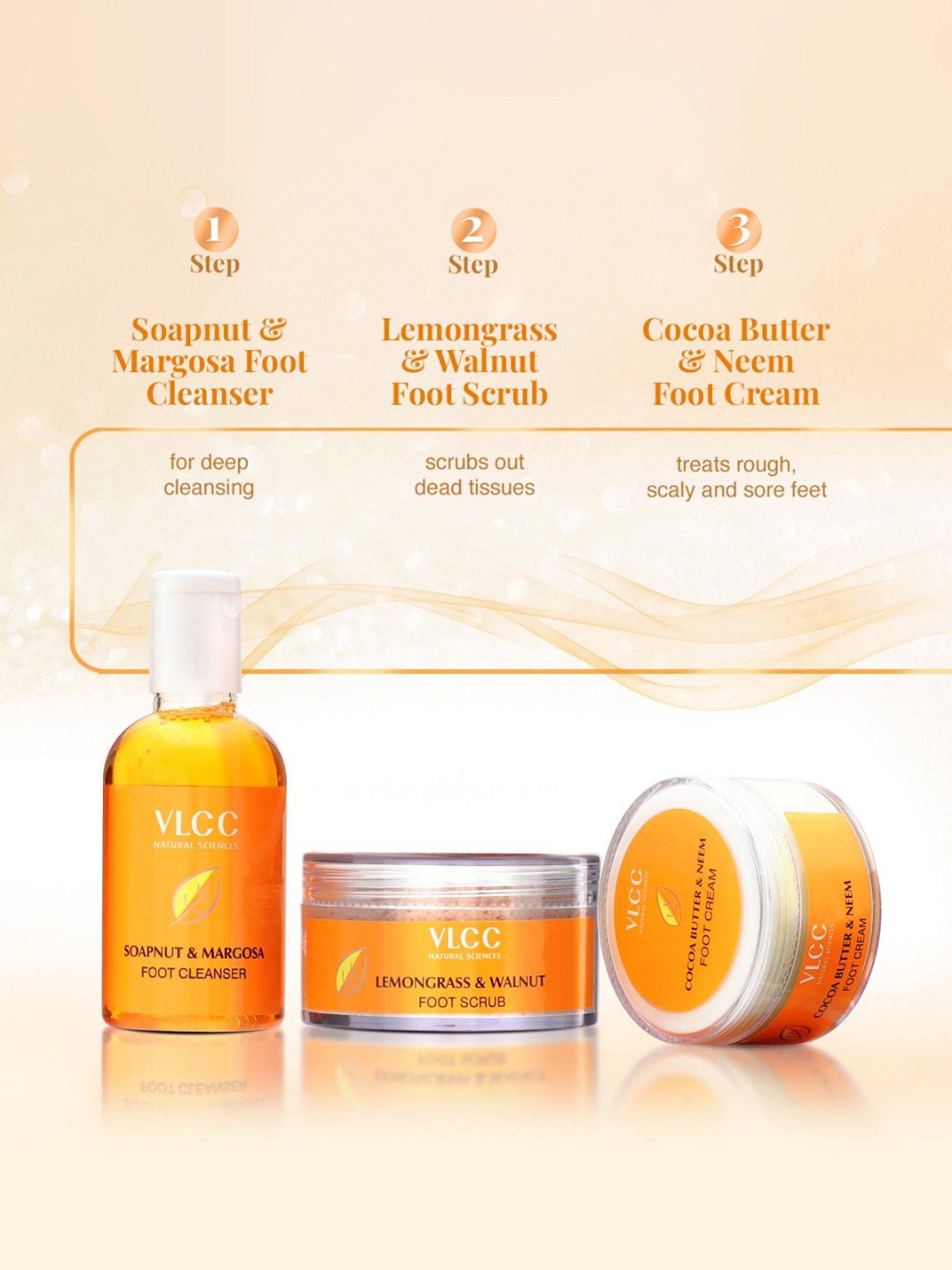 VLCC Pedi Glow Foot Care Kit - 100 gm + 200 ml