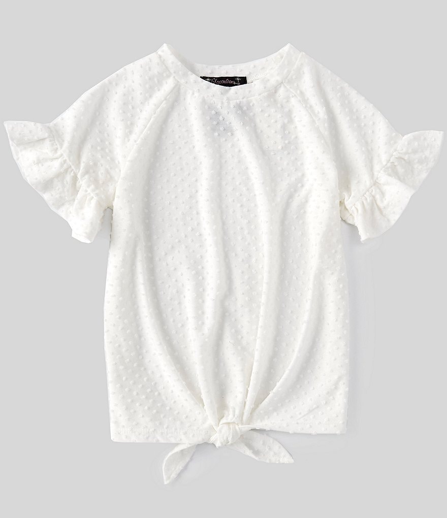 Xtraordinary Big Girls 7-16 Ruffle-Sleeve Clip Dot Tee