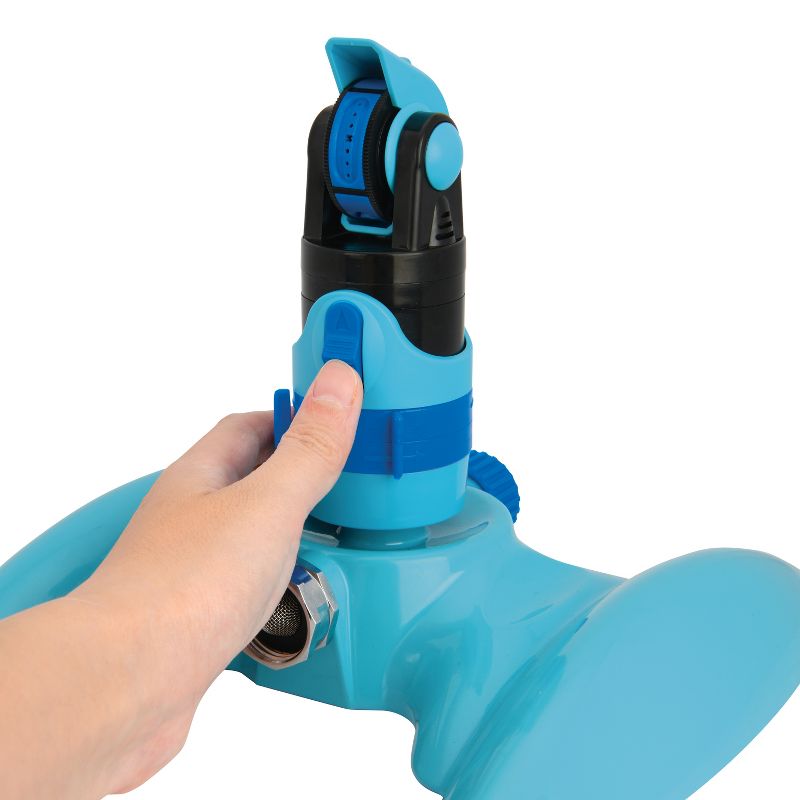 Aqua Joe AJ-MSSBM 4-Pattern Turbo Drive 360 Degree Sprinkler | Customizable Coverage | 4 Spray Patterns