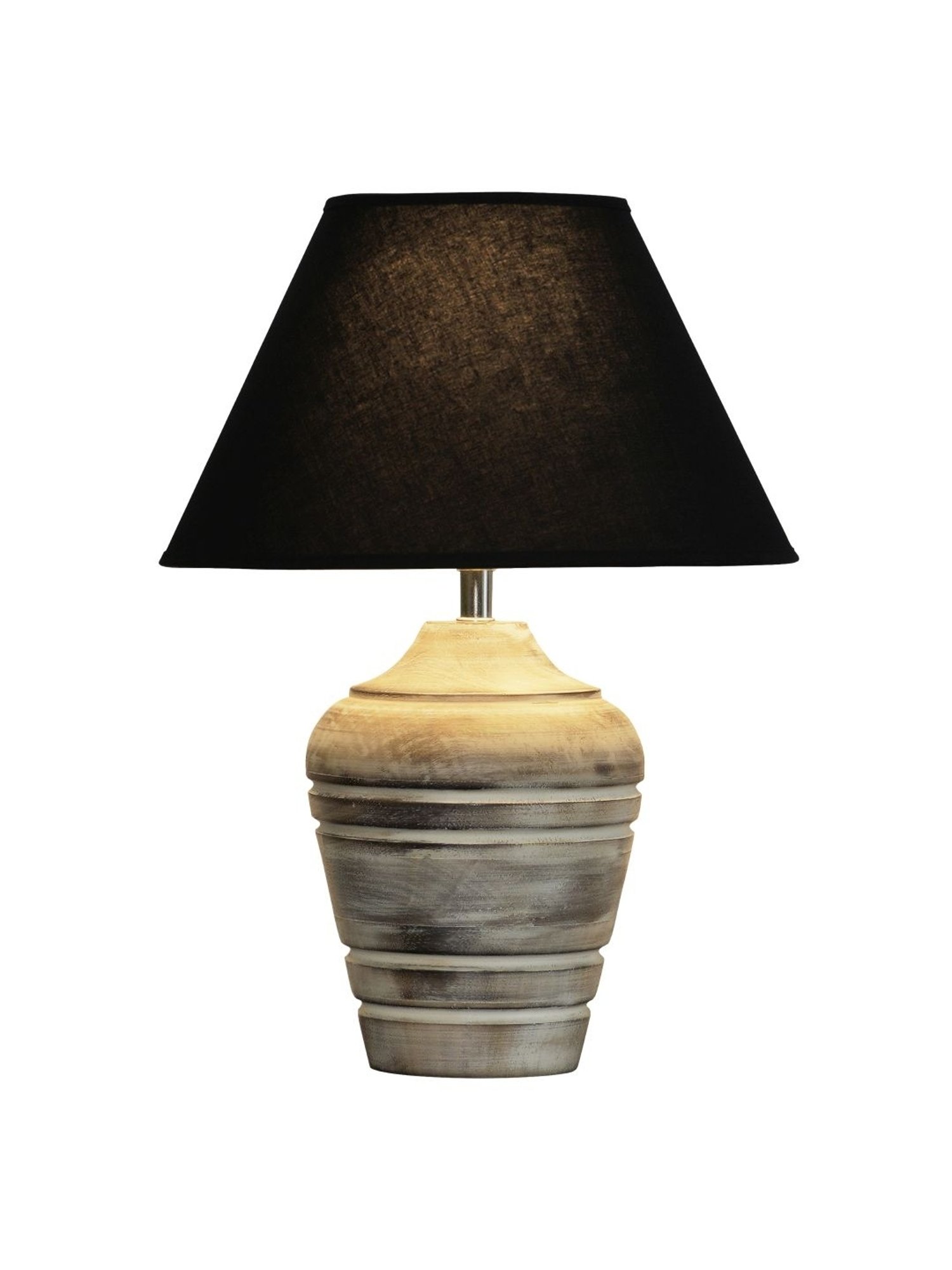 Kapoor Lamp Shades Distress White & Black Wood Prova Table Lamp
