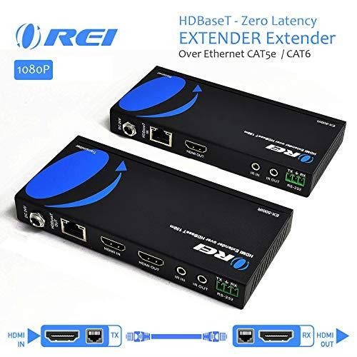 HDMI Extender Over Ethernet CAT5eCAT6 Power Over Cable HDBaseT Zero Latency 1080P Upto 500 Feet IR Signal