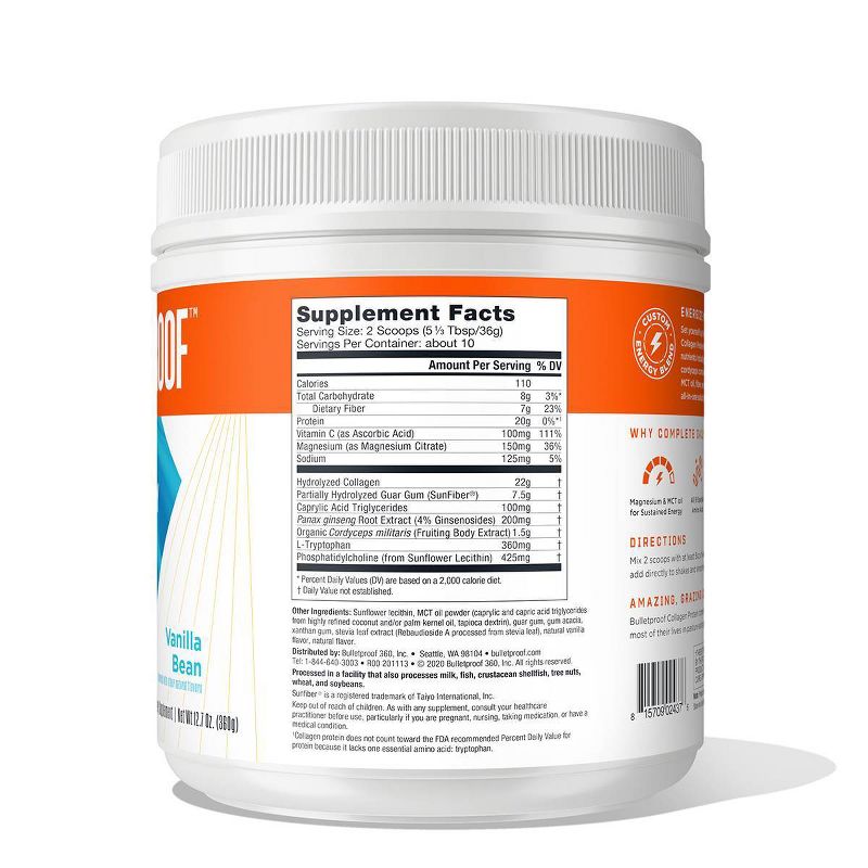 Bulletproof Complete Daily Energy Collagen Protein - Vanilla - 12.9oz