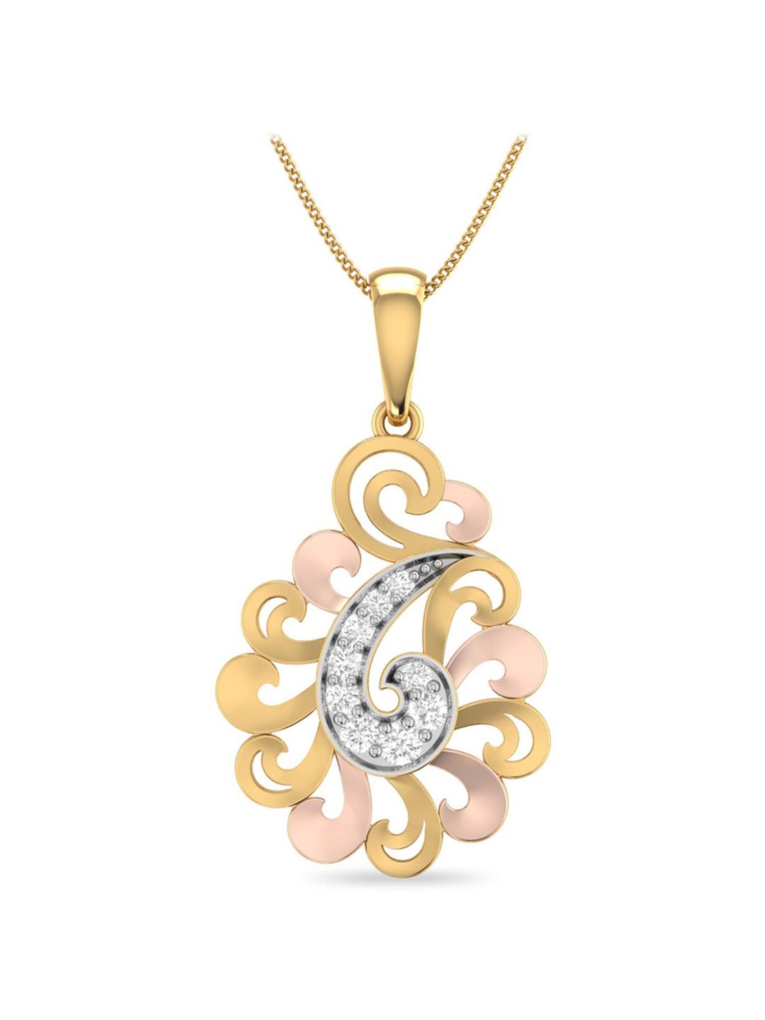 PC Jeweller Cuanaic 18k Gold Pendant without Chain for Women